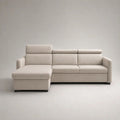 Ecksofa mit Ottomane links, 3-Sitzer, 2-teilig, L-Form, Stoff, Beige, 250 x 170 x 100 cm